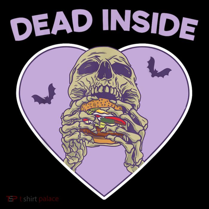 Dead Inside Skeleton Funny Skeleton Eating Tank Top