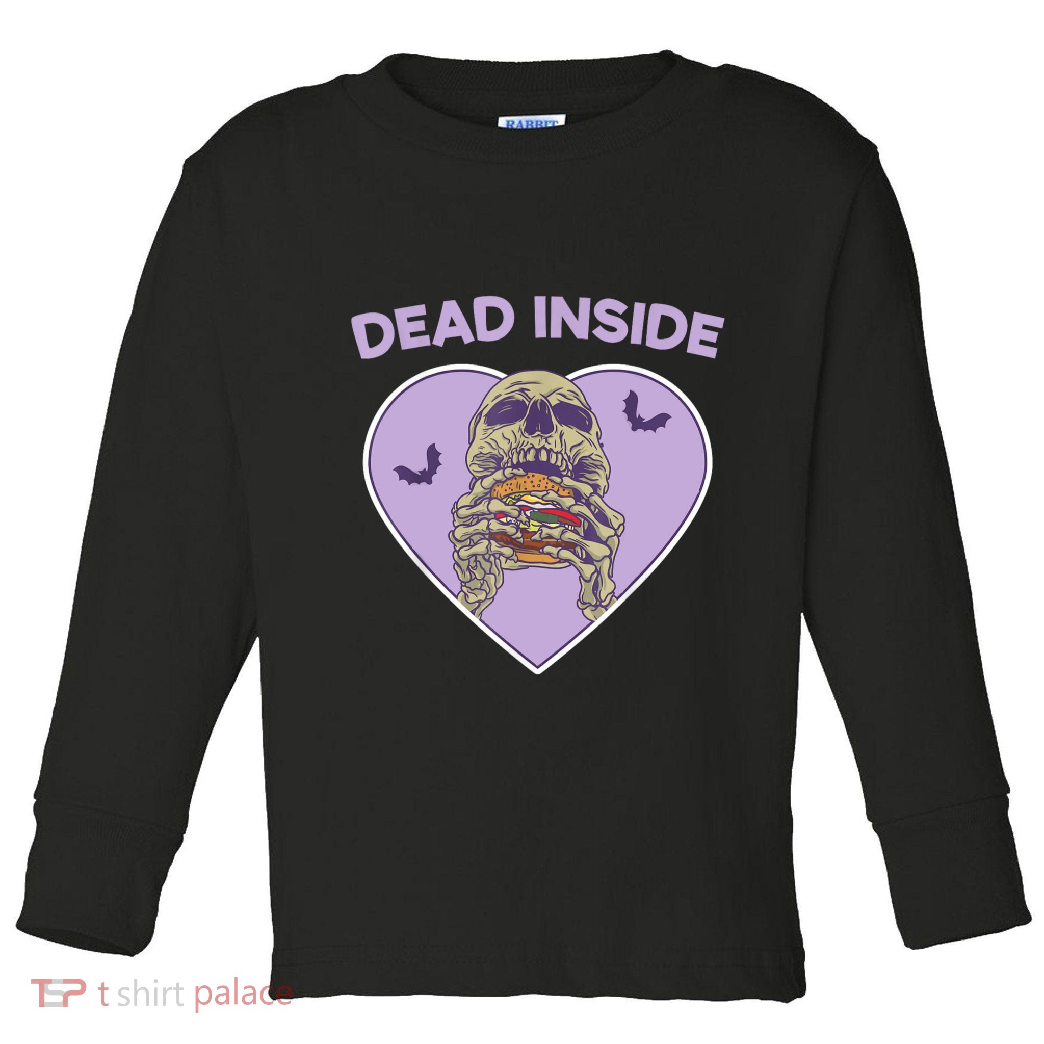 Dead Inside Skeleton Funny Skeleton Eating Toddler Long Sleeve Shirt