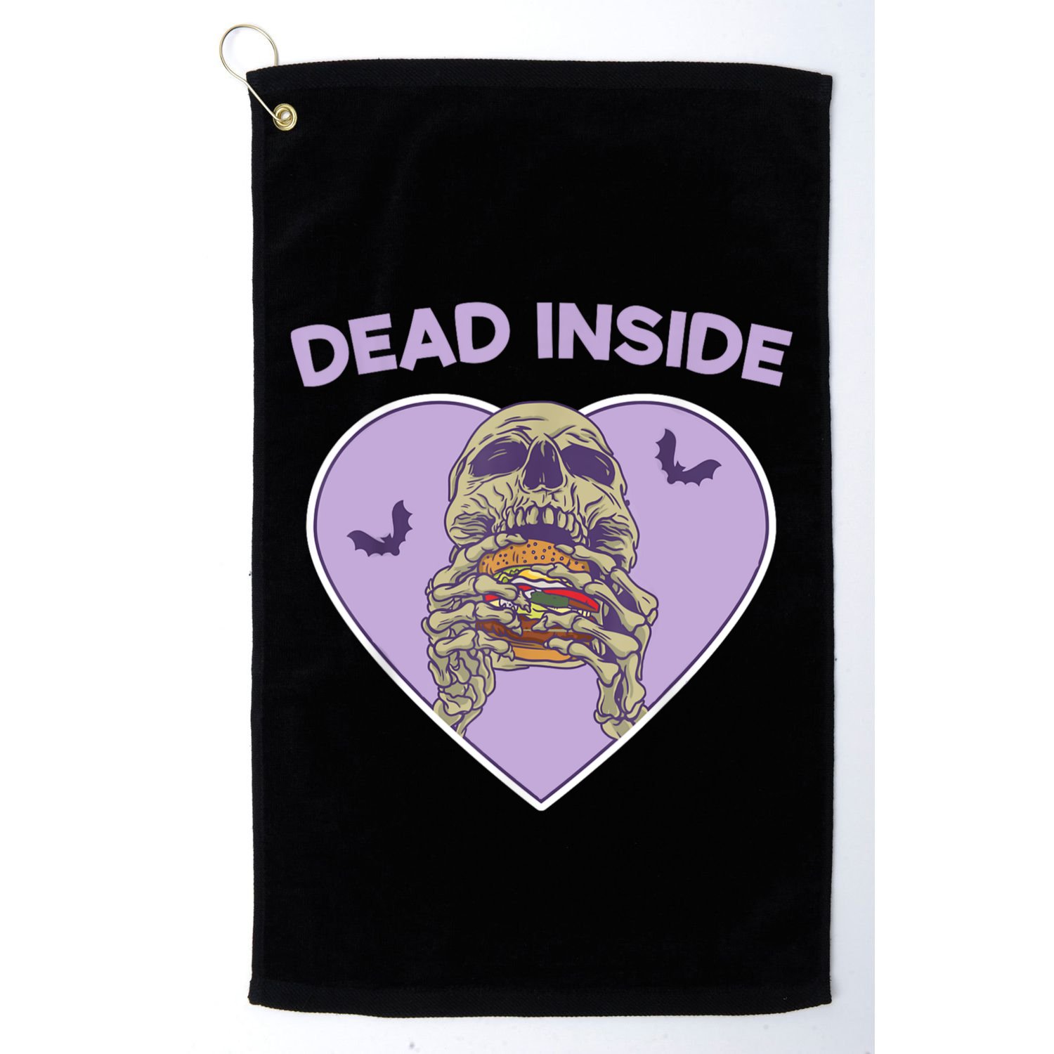 Dead Inside Skeleton Funny Skeleton Eating Golf Towel
