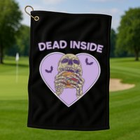 Dead Inside Skeleton Funny Skeleton Eating Golf Towel