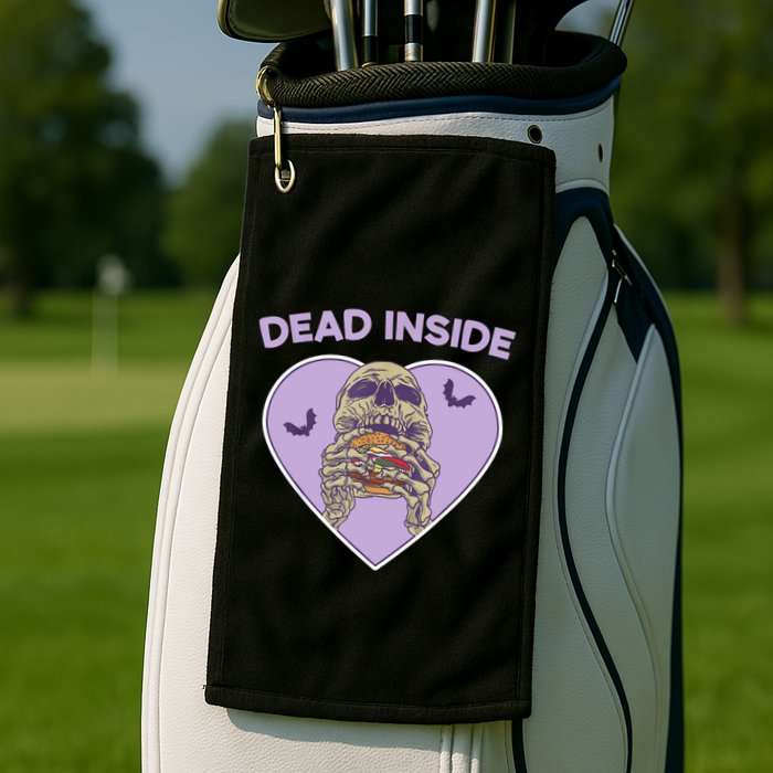 Dead Inside Skeleton Funny Skeleton Eating Golf Towel