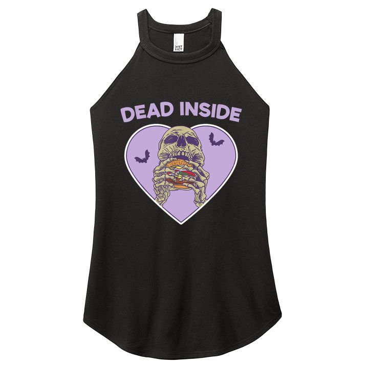 Dead Inside Skeleton Funny Skeleton Eating Women's Perfect Tri Rocker Tank