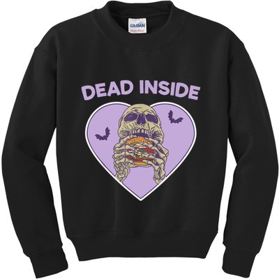 Dead Inside Skeleton Funny Skeleton Eating Kids Sweatshirt