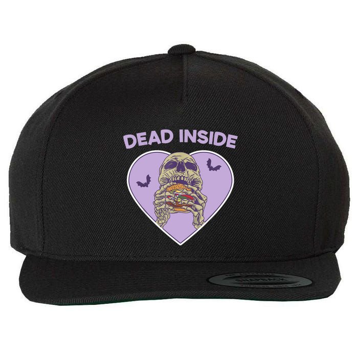 Dead Inside Skeleton Funny Skeleton Eating Wool Snapback Cap