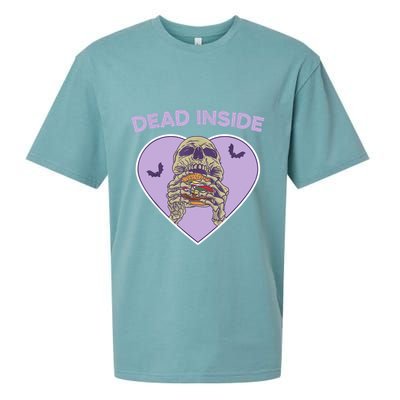 Dead Inside Skeleton Funny Skeleton Eating Sueded Cloud Jersey T-Shirt