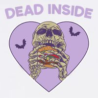 Dead Inside Skeleton Funny Skeleton Eating Garment-Dyed Sweatshirt