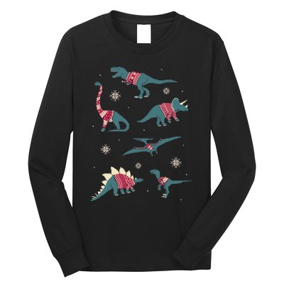 Dinos In Sweaters Long Sleeve Shirt