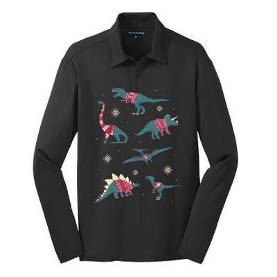 Dinos In Sweaters Silk Touch Performance Long Sleeve Polo