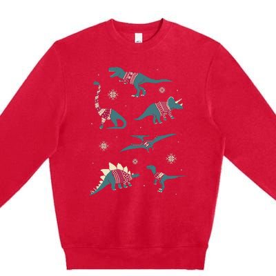 Dinos In Sweaters Premium Crewneck Sweatshirt