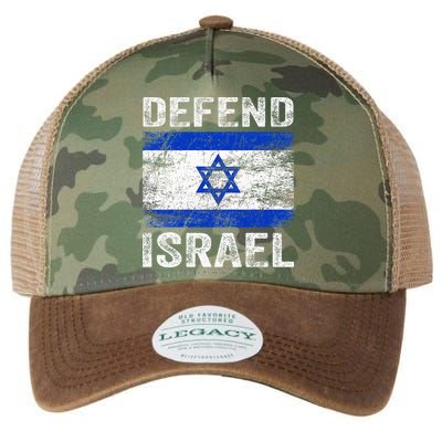 Defend Israel Support Israel I Stand With Israel Israel Flag Legacy Tie Dye Trucker Hat