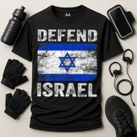 Defend Israel Support Israel I Stand With Israel Israel Flag Cooling Performance Crew T-Shirt