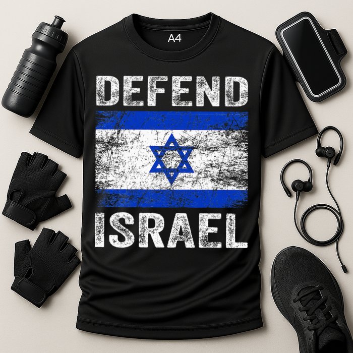 Defend Israel Support Israel I Stand With Israel Israel Flag Cooling Performance Crew T-Shirt