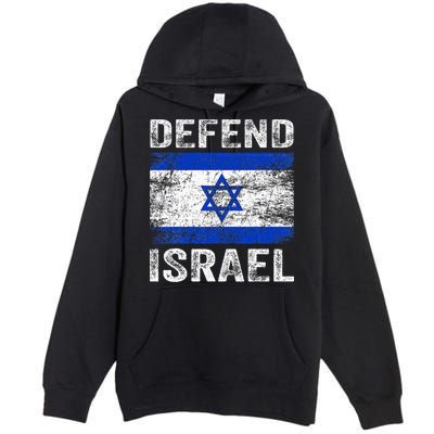 Defend Israel Support Israel I Stand With Israel Israel Flag Premium Pullover Hoodie