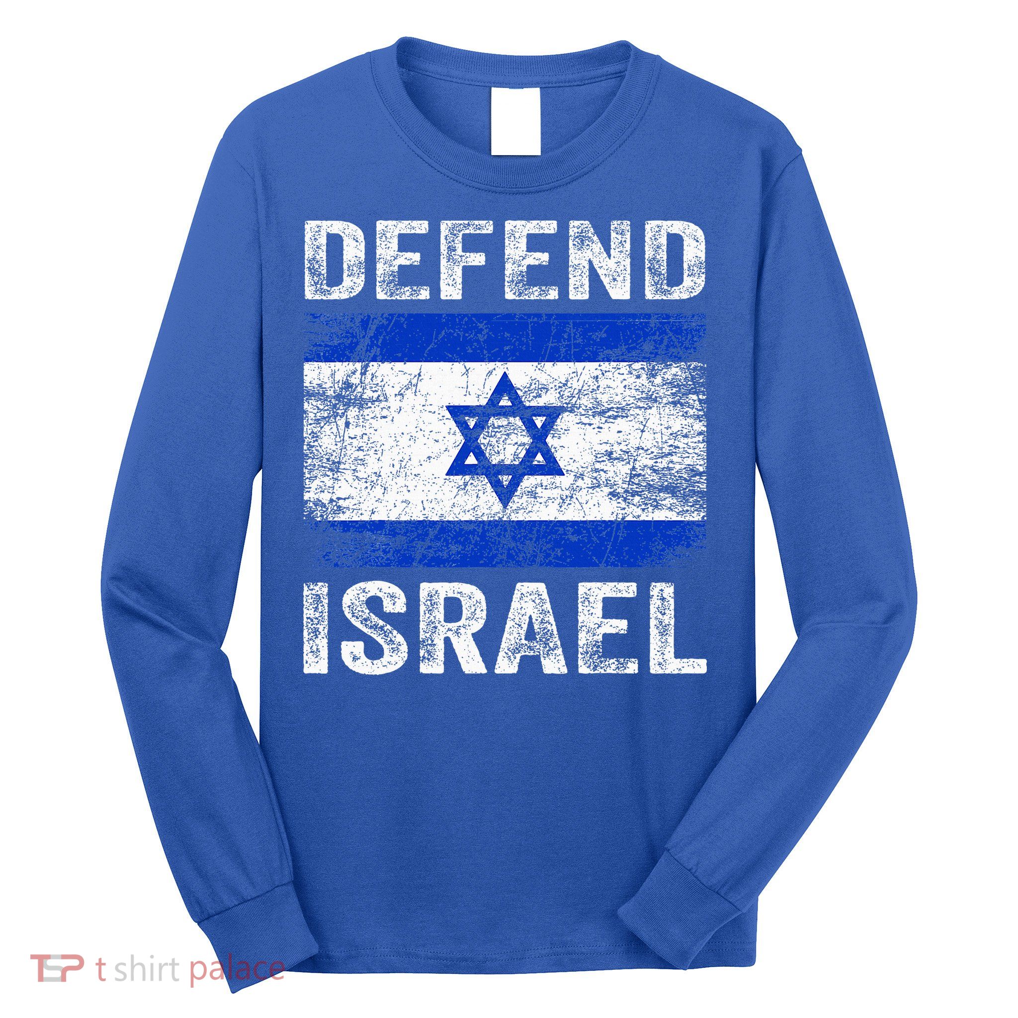 Defend Israel Support Israel I Stand With Israel Israel Flag Long Sleeve Shirt