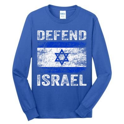 Defend Israel Support Israel I Stand With Israel Israel Flag Tall Long Sleeve T-Shirt