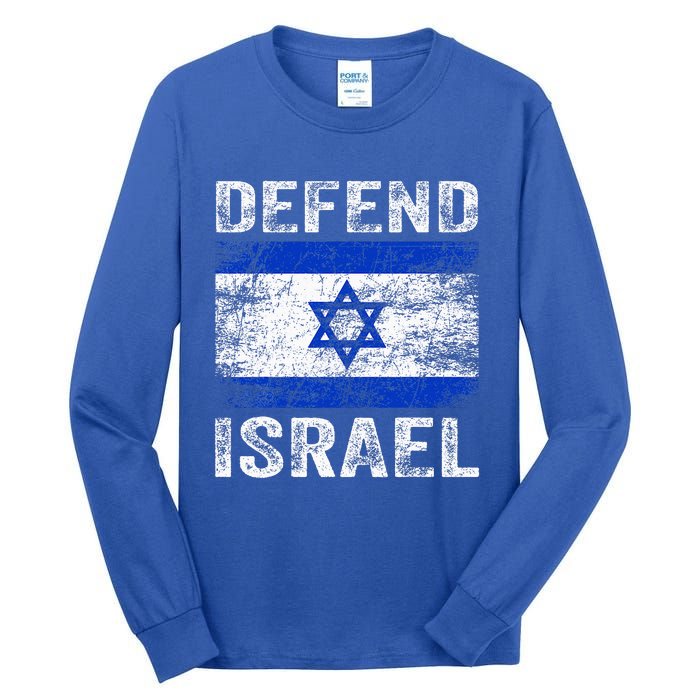 Defend Israel Support Israel I Stand With Israel Israel Flag Tall Long Sleeve T-Shirt