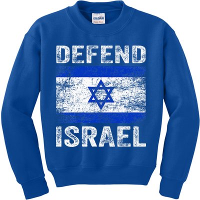 Defend Israel Support Israel I Stand With Israel Israel Flag Kids Sweatshirt