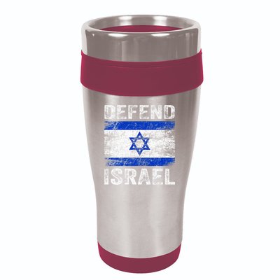 Defend Israel Support Israel I Stand With Israel Israel Flag 16oz Travel Tumbler