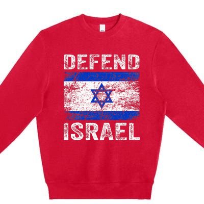 Defend Israel Support Israel I Stand With Israel Israel Flag Premium Crewneck Sweatshirt