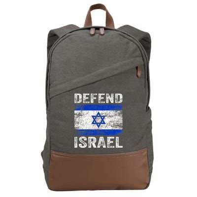 Defend Israel Support Israel I Stand With Israel Israel Flag Cotton Canvas Backpack