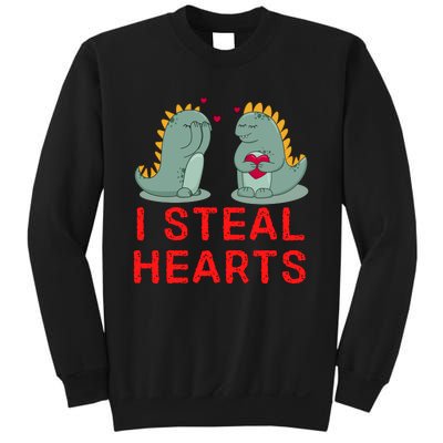 Dinosaur I Steal Hearts Valentines Day Sweatshirt