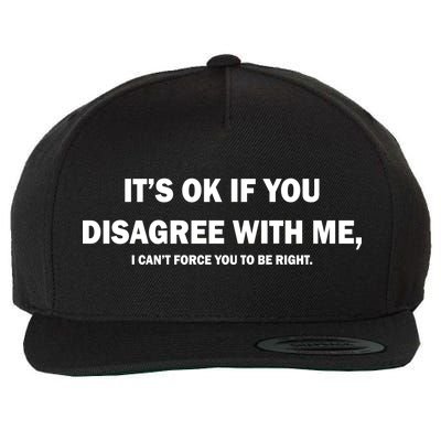 Disagree With Me Can't Force You To Be Right Wool Snapback Cap