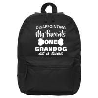 Disappointing My Parents One Grandog At A Time 16 in Basic Backpack