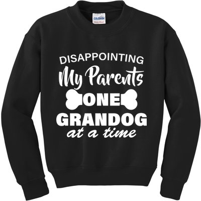 Disappointing My Parents One Grandog At A Time Kids Sweatshirt