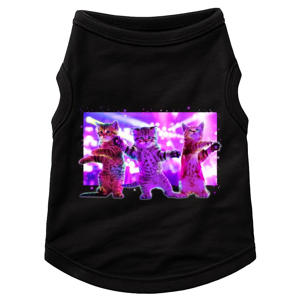 Disco Dance Party Cats Doggie Tank