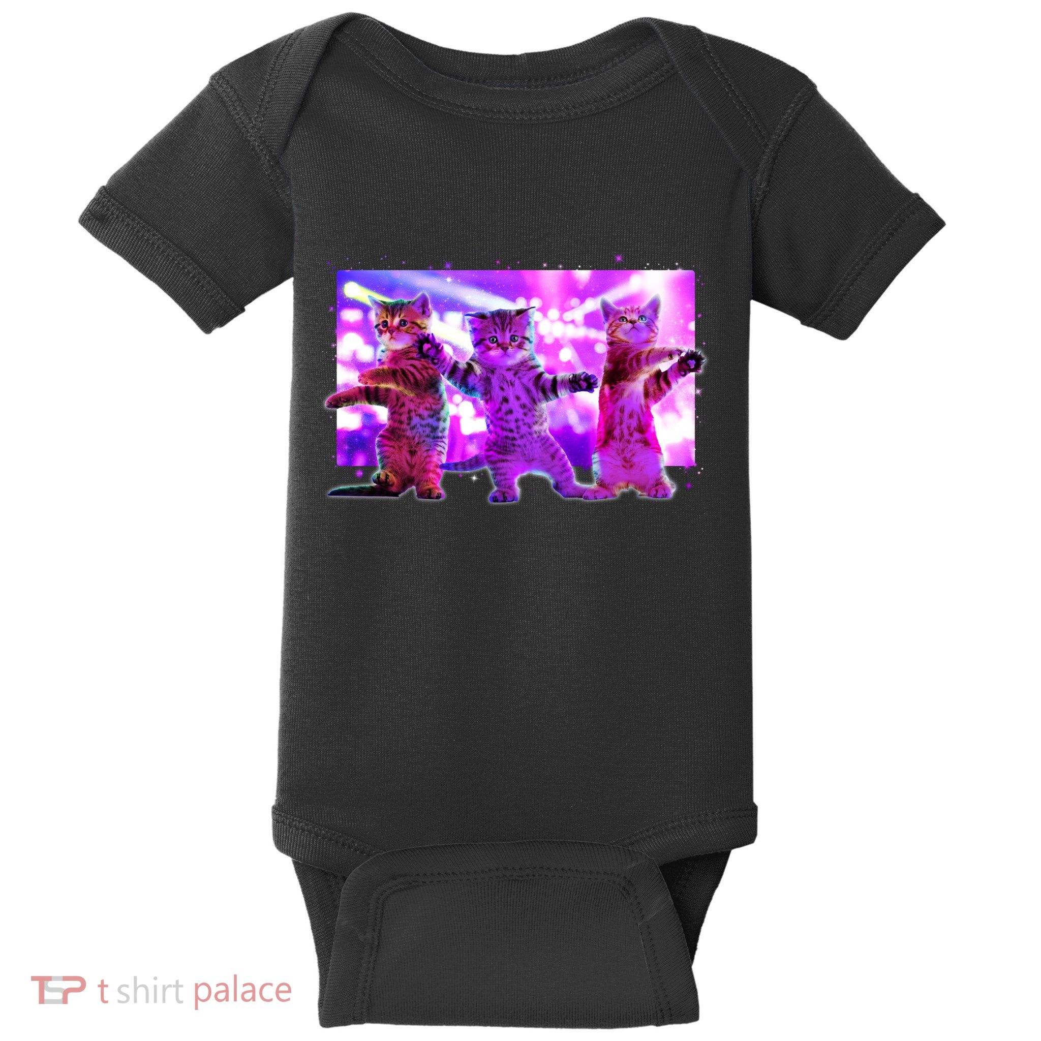 Disco Dance Party Cats Baby Bodysuit