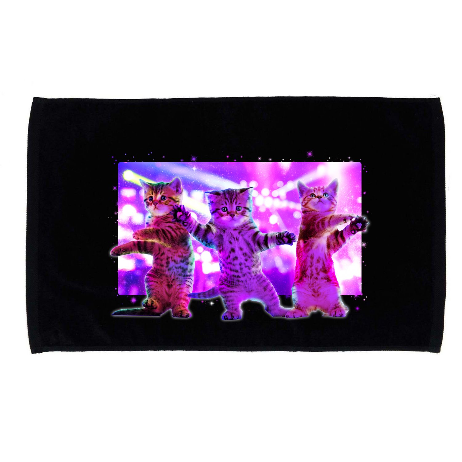 Disco Dance Party Cats Microfiber Hand Towel