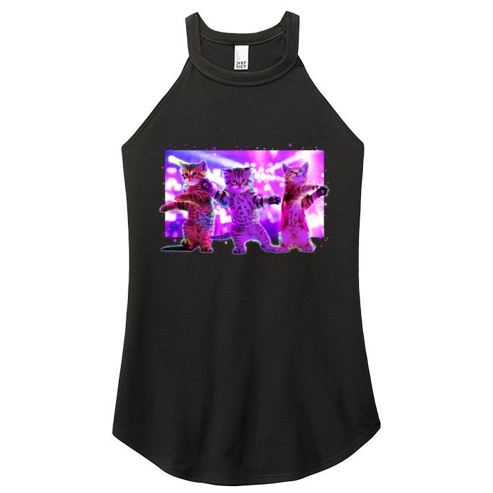Disco Dance Party Cats Women's Perfect Tri Rocker Tank