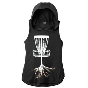 Disk Golf Tree Roots Funny Sports Ladies PosiCharge Tri-Blend Wicking Draft Hoodie Tank