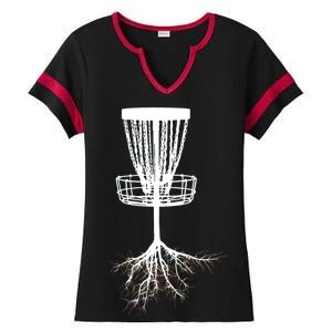 Disk Golf Tree Roots Funny Sports Ladies Halftime Notch Neck Tee