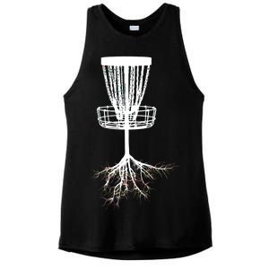 Disk Golf Tree Roots Funny Sports Ladies PosiCharge Tri-Blend Wicking Tank