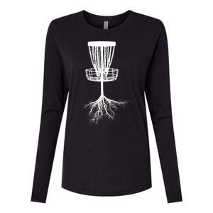 Disk Golf Tree Roots Funny Sports Womens Cotton Relaxed Long Sleeve T-Shirt