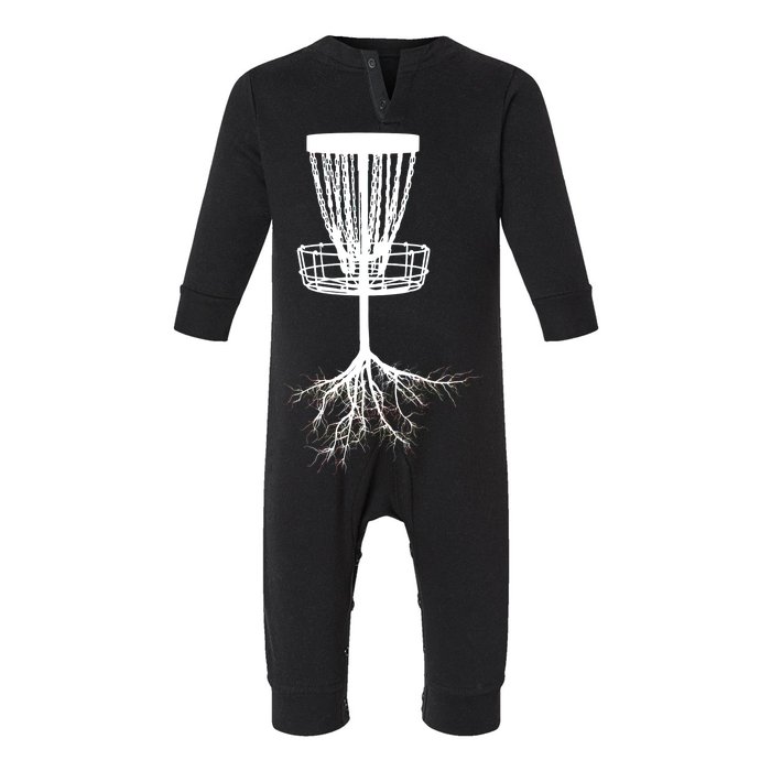 Disk Golf Tree Roots Funny Sports Infant Fleece One Piece