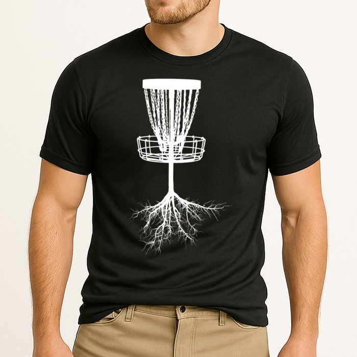 Disk Golf Tree Roots Funny Sports Cooling Performance Crew T-Shirt