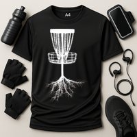 Disk Golf Tree Roots Funny Sports Cooling Performance Crew T-Shirt