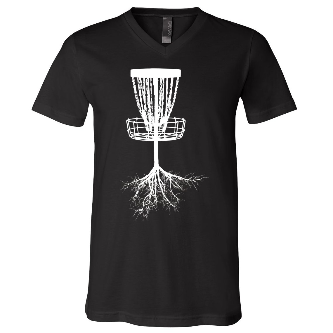 Disk Golf Tree Roots Funny Sports V-Neck T-Shirt