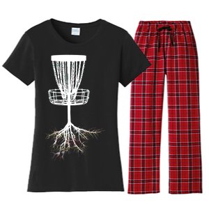 Disk Golf Tree Roots Funny Sports Women's Flannel Pajama Set