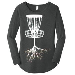 Disk Golf Tree Roots Funny Sports Women's Perfect Tri Tunic Long Sleeve Shirt