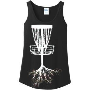 Disk Golf Tree Roots Funny Sports Ladies Essential Tank