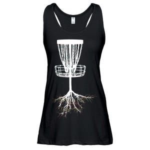 Disk Golf Tree Roots Funny Sports Ladies Essential Flowy Tank