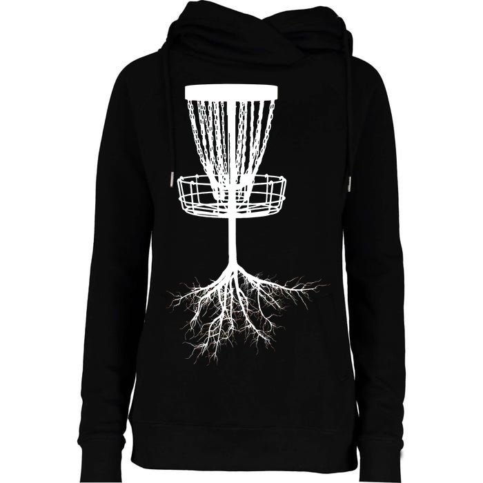 Disk Golf Tree Roots Funny Sports Womens Funnel Neck Pullover Hood