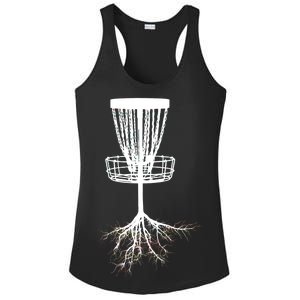 Disk Golf Tree Roots Funny Sports Ladies PosiCharge Competitor Racerback Tank