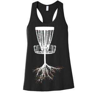 Disk Golf Tree Roots Funny Sports Women's Racerback Tank