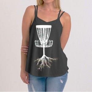 Disk Golf Tree Roots Funny Sports Women's Strappy Tank