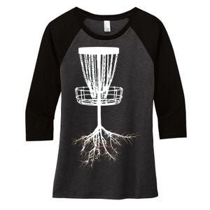 Disk Golf Tree Roots Funny Sports Women's Tri-Blend 3/4-Sleeve Raglan Shirt