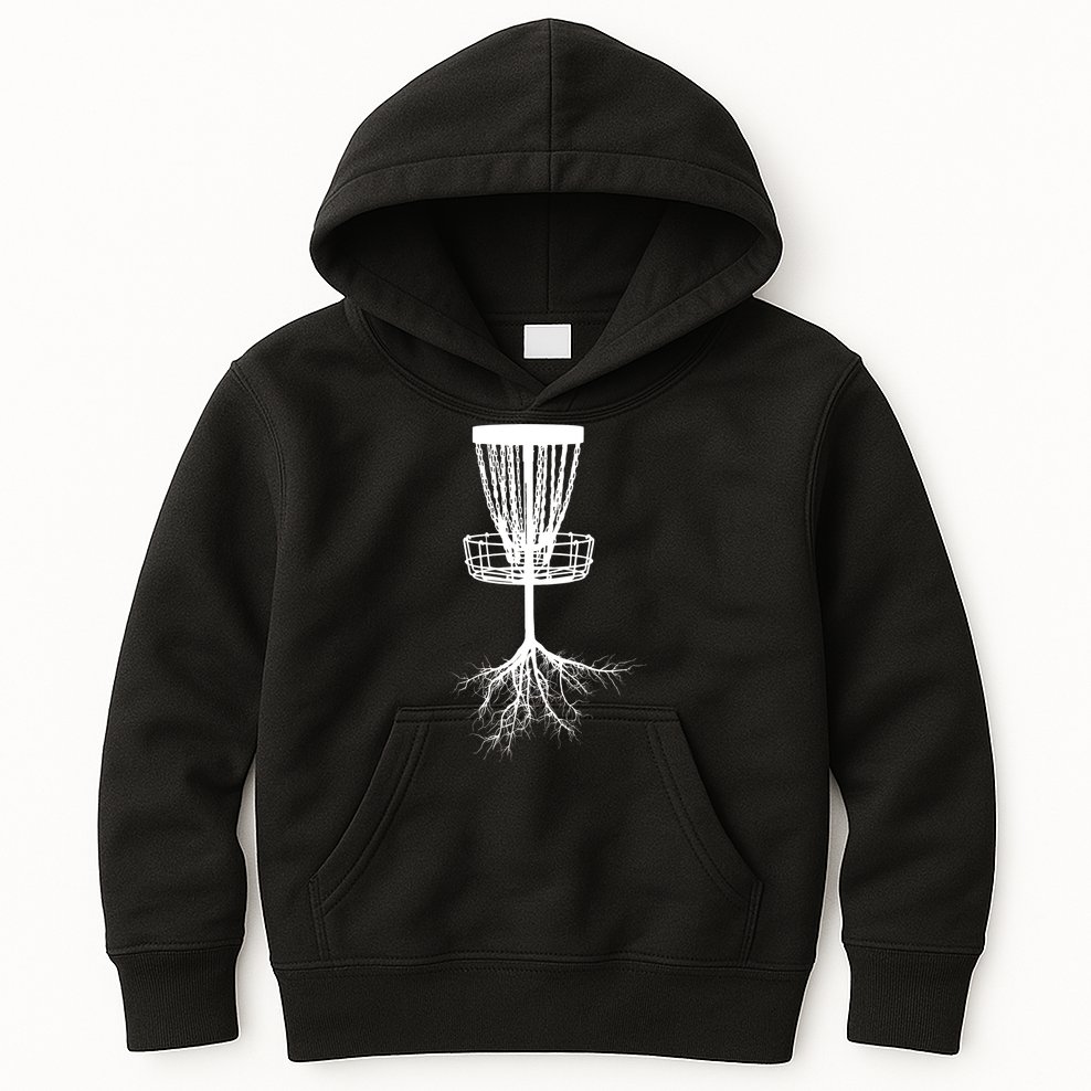 Disk Golf Tree Roots Funny Sports Kids Hoodie